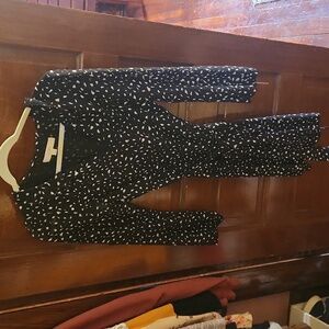 Loft Black and White Dress